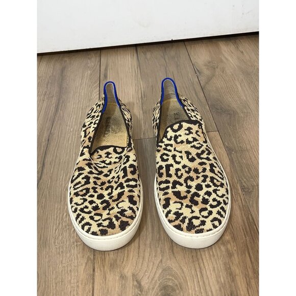 Rothy's Leopard Print Animal Print Slip-On Sneakers Shoes Women size 9 - Picture 3 of 8
